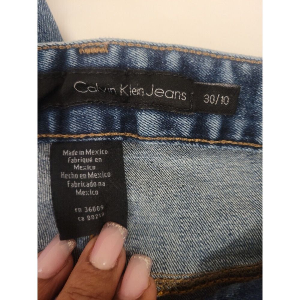 Calvin Klein Womens 30/10 Lean Boot Cut Dark Wash Denim‎ Blue Jeans - Picture 3 of 6